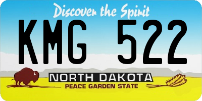 ND license plate KMG522