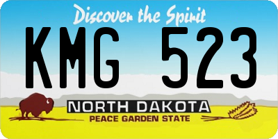 ND license plate KMG523