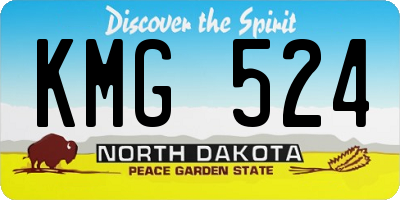 ND license plate KMG524