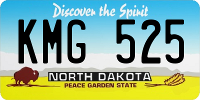ND license plate KMG525