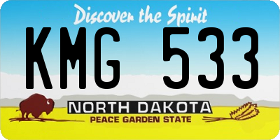 ND license plate KMG533