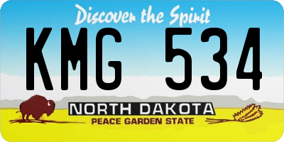 ND license plate KMG534