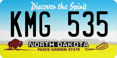 ND license plate KMG535