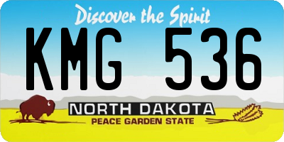 ND license plate KMG536