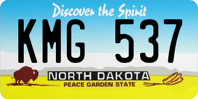 ND license plate KMG537