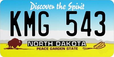 ND license plate KMG543