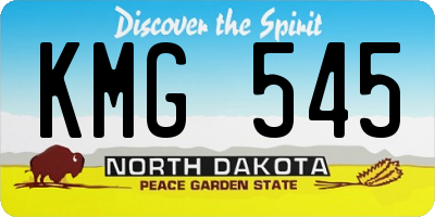ND license plate KMG545