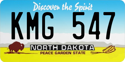ND license plate KMG547