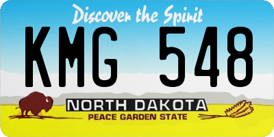 ND license plate KMG548