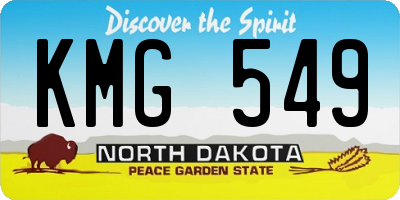 ND license plate KMG549