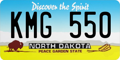 ND license plate KMG550