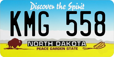 ND license plate KMG558