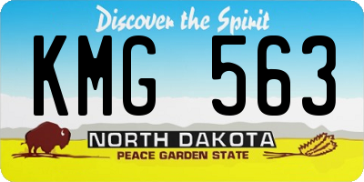 ND license plate KMG563