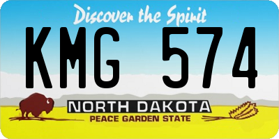 ND license plate KMG574