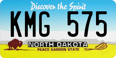 ND license plate KMG575