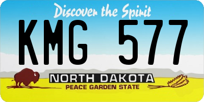 ND license plate KMG577