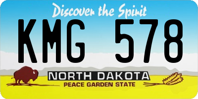 ND license plate KMG578
