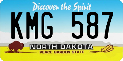 ND license plate KMG587