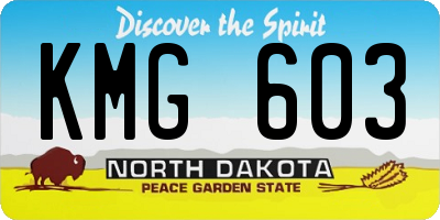 ND license plate KMG603