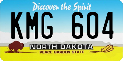 ND license plate KMG604