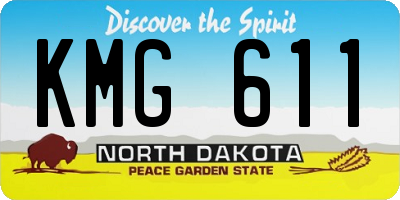 ND license plate KMG611