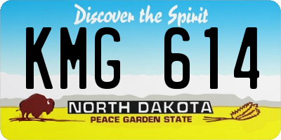ND license plate KMG614