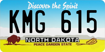 ND license plate KMG615