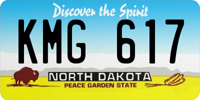 ND license plate KMG617