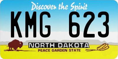 ND license plate KMG623