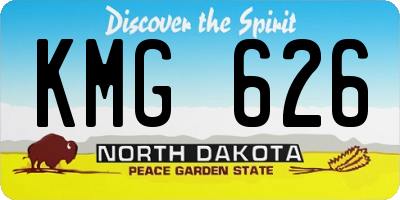 ND license plate KMG626