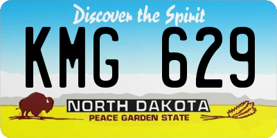 ND license plate KMG629