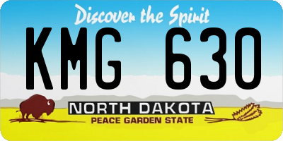 ND license plate KMG630