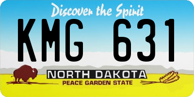 ND license plate KMG631