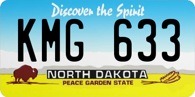 ND license plate KMG633
