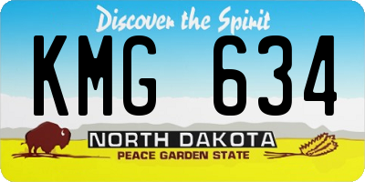 ND license plate KMG634