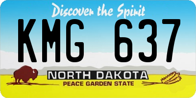ND license plate KMG637
