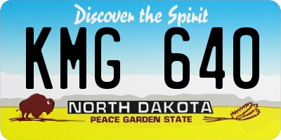 ND license plate KMG640