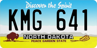 ND license plate KMG641