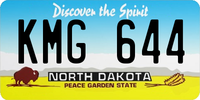 ND license plate KMG644