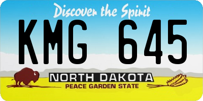 ND license plate KMG645