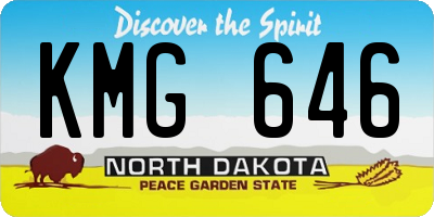 ND license plate KMG646