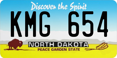 ND license plate KMG654