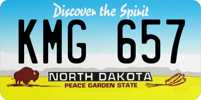 ND license plate KMG657