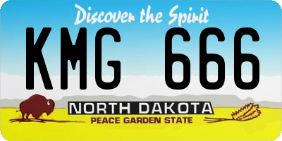 ND license plate KMG666