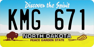 ND license plate KMG671