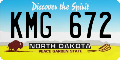 ND license plate KMG672
