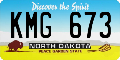ND license plate KMG673