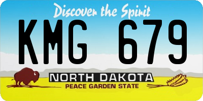 ND license plate KMG679