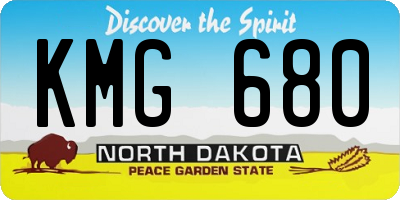 ND license plate KMG680
