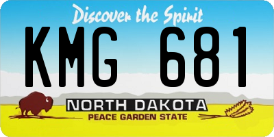 ND license plate KMG681